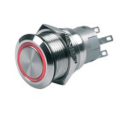 Bep Marine Push-Button Switch 24V Momentary On/Off - Red LED 80-511-0006-00